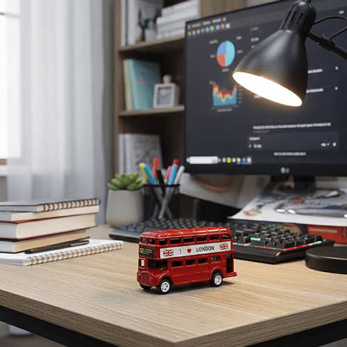 Metal Double Decker Bus Sharpener - Red