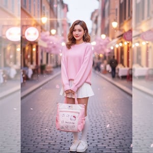 Hello Kitty Shoulder Bag With Coin Pouch - Pink