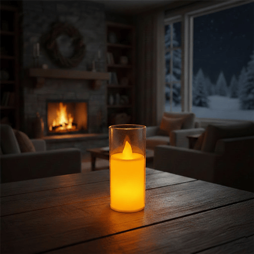 Covered LED Candle Lamp - White