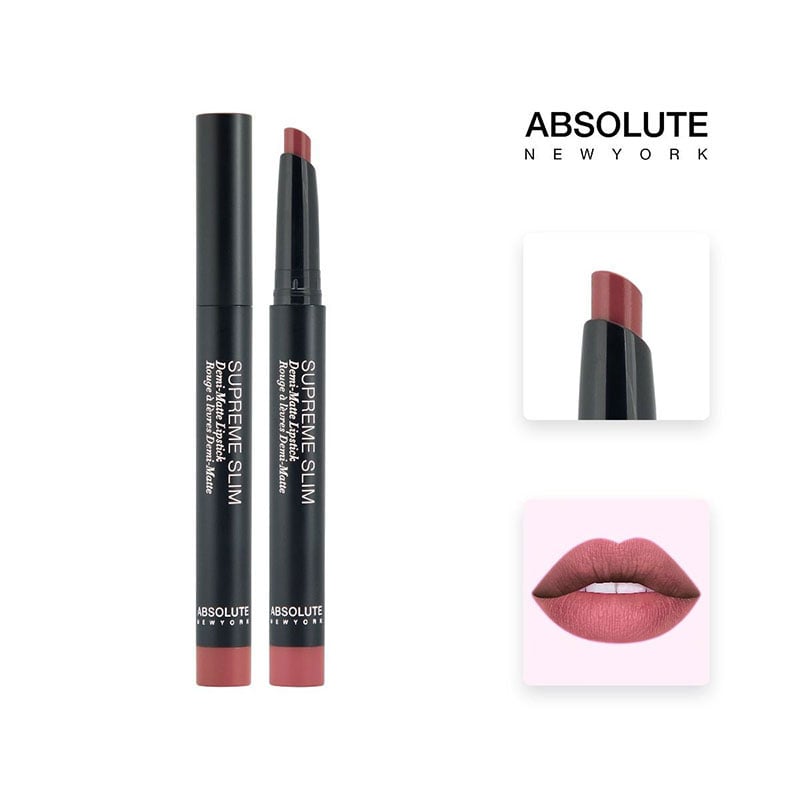 Absolute New York Supreme Slim Demi Matte Lipstick-English Rose