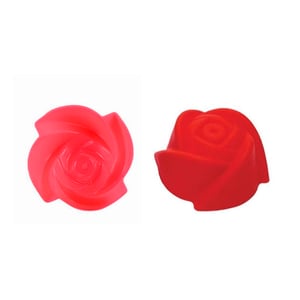 Rose Shape Cup-Cake Baking Silicon Cup - Red