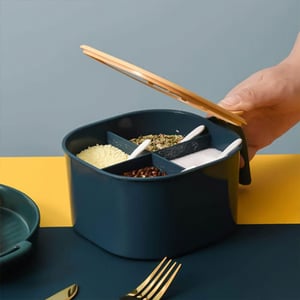 4 in 1 Partition Kitchen Spice Box - Green