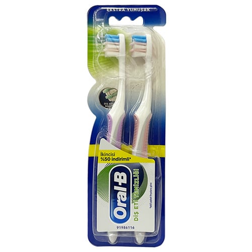 Oral-B Gum Cleaning Toothbrush 2pcs - Purple & Baby Pink