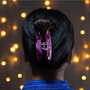 Large Size Semi transparent Hair Clip - Melody Pink