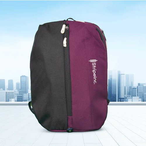 Stripelnc Exclusive Travel Backpack - Black & Magenta