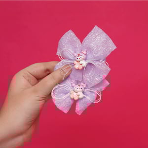 Baby Girl Bow hair Clip 1pc - Purple Kuromi