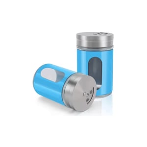 Stainless Steel Salt & Pepper Shakers - Blue