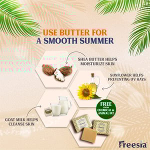 Freesia Olive Oil & Shea Butter Goat Milk Bathing Bar 100g ( Free Loofah)