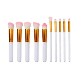 Premium Makeup Kabuki Brush Set 10pcs - White