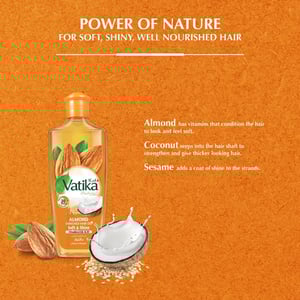 Dabur Vatika Naturals Almond Enriched Hair Oil 300ml - 20% Extra  •