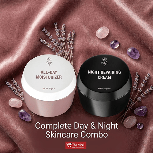 Skin Cafe All-Day Moisturizer With Niacinamide 50g With Skin Cafe Night Repairing Cream With Collagen 50g Combo