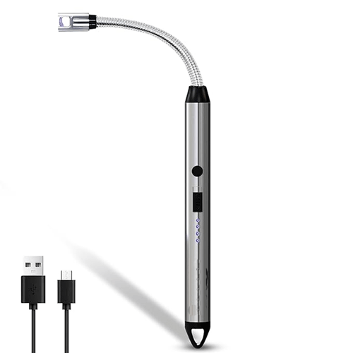 BBQ USB Rechargeable Flexible Electric Lighter - Silver