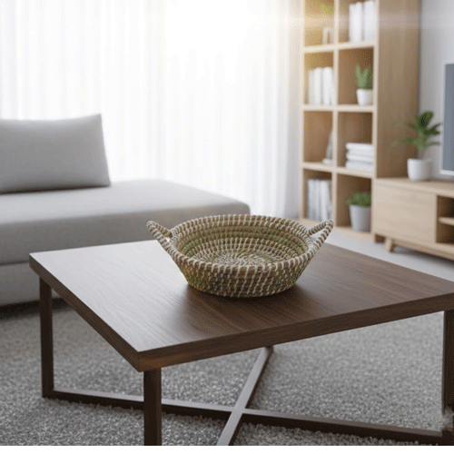 Kans Grass Basket - Teal & White