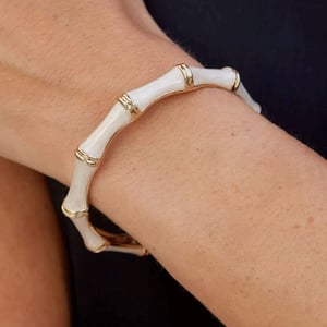 Enamel Bamboo Design Bangle Bracelet