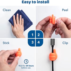 Adhesive Thumb Shape Cable Holder - Purple