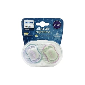 Philips Avent Ultra Air Nighttime Soother 0-6m Girl - 2p (2836)