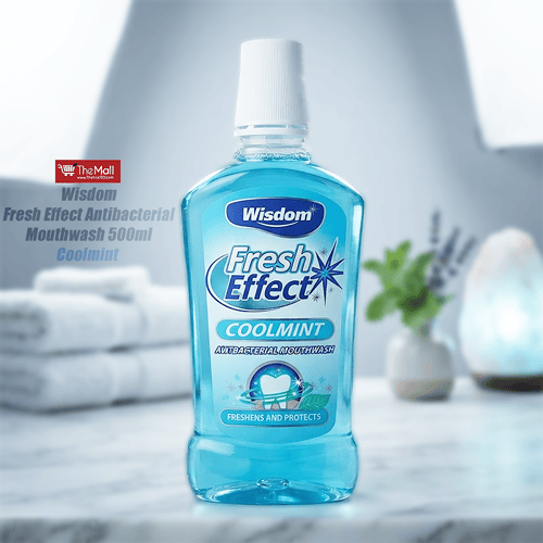 Wisdom Fresh Effect Antibacterial Mouthwash 500ml - Coolmint