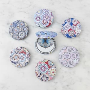 Foldable Round Duo Mirror - Red