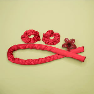 Heatless Hair Curler Accessories Set - Red