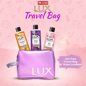 Buy 3 Lux Shower Gel Get 3 Loofa And Travel Bag Free (Black Orchid, Orange Blossom, French Rose)