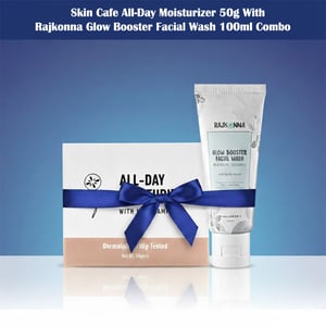 Skin Cafe All-Day Moisturizer 50g With Rajkonna Glow Booster Facial Wash 100ml Combo