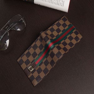 Check Printed Men’s Wallet - Chocolate