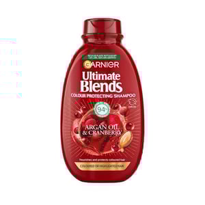 Garnier Ultimate Blends Argan Oil & Cranberry Colour Protecting  Shampoo For Coloured Or Highlighted Hair 400ml•