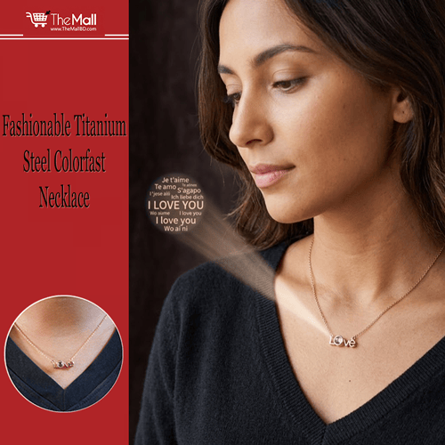 Fashionable Titanium Steel Colorfast Necklace - E
