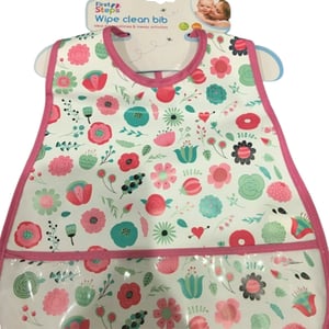 First Steps Wipe Clean Bib 6m+ - Flower