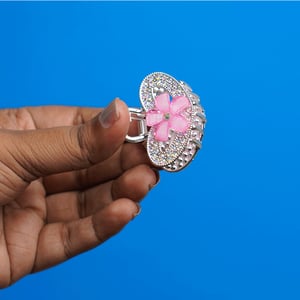 Heart Shape Rhinestone Hair Clip - Pink
