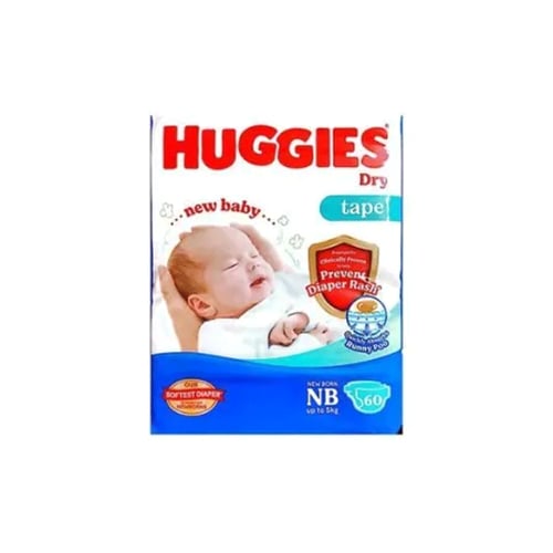 Huggies Dry Tape NB (Upto 5KG) 60 pcs•
