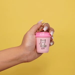 Spring Head Pop Up With Light Keyring -  Pink Cat