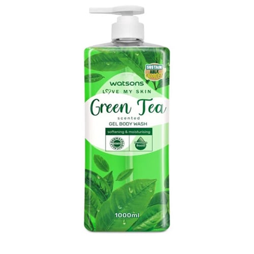 Watsons Love My Skin Green Tea Scented Gel Body Wash 1000ml•