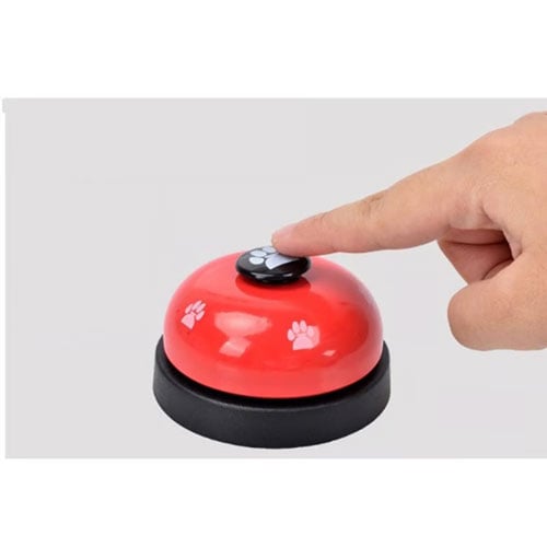 Dog Paw Prints Training Ring Bell - Red (20194)