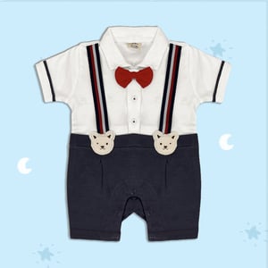 Jo AND Bo Premium Party Style Romper Suit With Bow (0-3 Months)