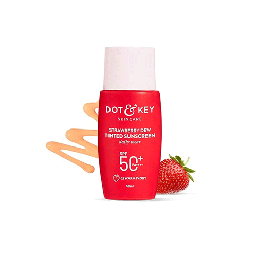 Dot & Key Strawberry Dew Tinted Sunscreen 50ml SPF 50+ PA++++ 02 Warm Ivory   •