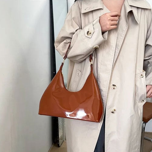 Trendy Fashionable Bag - Dark Tan