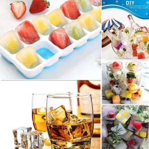 Silicone Ice Cube Tray With Lid - Yellow