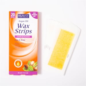 Beauty Formulas Argan Oil Wax Strips Hair Remover 20 Strips •