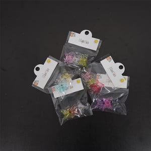 Multicolor Mini Butterfly Semi-Transparent Hair Clip 3pcs Set - Light Wings