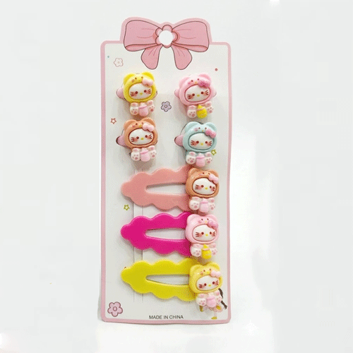 Children Hair Clips And Band Set - Hello Kitty
