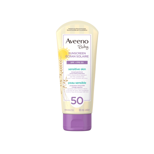 Aveeno Baby Mineral Sunscreen Lotion For Sensitive Skin 88ml SPF 50 •
