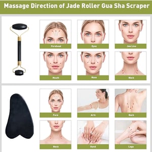 Daily Facial Massage Roller With Gua Sha - Black