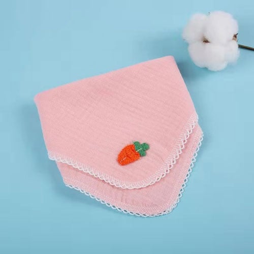 Baby Square Multi-Use Saliva Triangle Towel - Pink