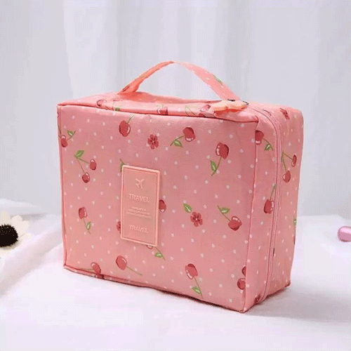 Makeup Storage Travel Bag - Cherry