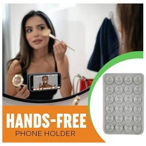 Adhesive Silicone Suction Phone Holder - Gray
