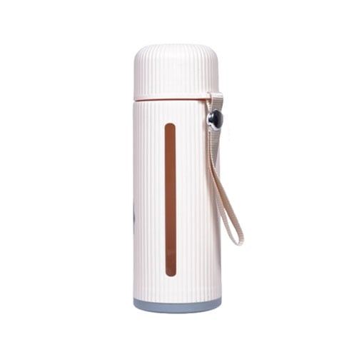 Glass Water Bottle 550ml - White •