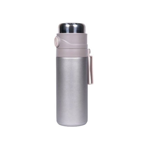 Vaccum Flask with Stainless Steel Cup 500ml - Silver •