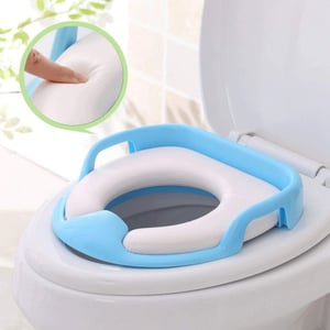 Baby Toilet Trainer Soft Seat With Handle - Sky Blue