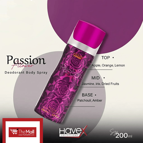Havex Passion Flower Perfumed Deodorant Women Body Spray 200ml  •